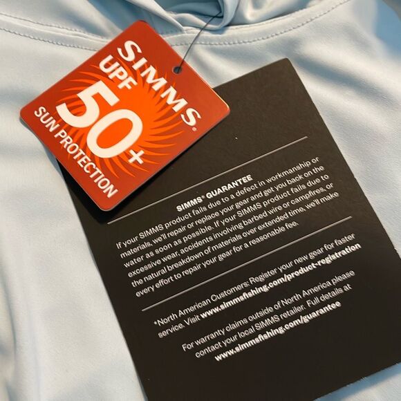 Simms Solarflex Long-Sleeve Performance Hoodie Blue Chill Print XL - Picture 6 of 9